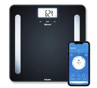 Beurer BF 600 Balance de diagnostic noir, mesure de la graisse corporelle, de l'eau corporelle, du taux de muscle et de la masse osseuse, avec connexion à une application