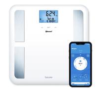 Beurer BF 850 Pèse-Personne Impédancemètre Connecté Bluetooth avec Grand Affichage Blanc 8 Mémoires 180 kg