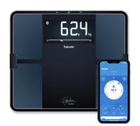 Beurer BF 915 Balance de diagnostic, analyse corporelle précise, mesure de la graisse corporelle, avec écran XXL éclairé, capacité de charge jusqu'à 200 kg, connexion à l'application incluse