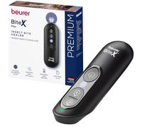 Beurer BiteX Max Deep Black Dispositif contre les démangeaisons avec plus grande surface de chauffe, pour le traitement des piqûres et morsures d’insectes, avec lumière, batterie rechargeable