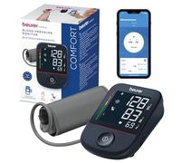 Beurer BM 48 Tensiomètre de bras, utilisation facile à un bouton, mesure douce et rapide, détection d'arythmie, brassard 22-42 cm, avec application, transfert de données vers Apple Health