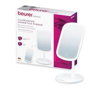 Beurer BS 47 Miroir cosmétique, Miroir de Maquillage avec éclairage en 3 Couleurs, avec Support magnétique, Rotation à 360°, Surface Amovible, réflecteur de Bain avec Surface de Rangement