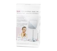 Beurer BS-99 Miroir cosmétique avec éclairage LED intensif et 5 niveaux de grossissement pour soins du visage, arrêt automatique