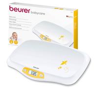 Beurer BY 80 Pèse-bébé avec surface incurvée, capacité de 20 kg, fonction de tare et de maintien pour les bébés qui donnent des coups de pieds, mesure et affichage par graduation de 5g