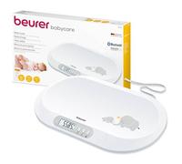 Beurer BY 90 Pèse-bébé connecté avec ruban mesureur intégré, application gratuite (iOS + Android), capacité de charge de 20 kg et fonction de maintien pour bébés gigoteurs