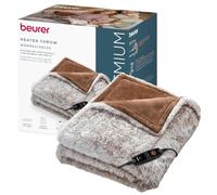 Beurer Couverture chauffante Arctic Brown, Extra Moelleuse à Effet 2-in1 | Couverture douillette bicolore taupe et marron, arrêt automatique & système de sécurité, 6 réglages de la température