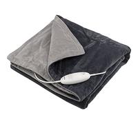 Beurer Couverture électrique HD75 avec 6 réglages de température, couverture chauffée douce pour un canapé de nuit confortable, arrêt automatique et système de sécurité, lavable en machine, gris,