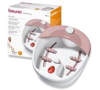 Beurer FB 20 bain de pieds, massage relaxant par bulles et vibrations avec 3 niveaux de fonction, champ de lumière infrarouge bienfaisant, embouts pédicure, protection contre les éclaboussures