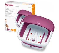 Beurer FB 30 bain de pied pliable avec chauffage à l'eau, massage par vibrations et massage à bulles, repose-pieds massant, points lumineux infrarouges, station de pédicure intégrée