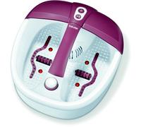 Beurer Bain de pieds à remous FB35 – vibrations et bulles, 3 embouts, aromathérapie – Blanc/rouge