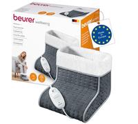 Beurer FW 20 Chauffe-pieds, avec doublure en peluche, fabriqué en Europe, chauffage électrique des pieds avec 3 niveaux de température, arrêt automatique, lavable en machine, gris