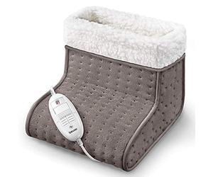 Beurer FW20UK Chauffe-pieds confortable Taupe | Chauffe-pieds électrique pour homme et femme avec pieds froids | Cadeau idéal de détente | Doublure polaire confortable | Doux et respirant | Convient également aux grands pieds