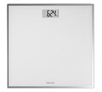 Beurer GS 120 Pèse-personne compact en verre avec effet miroir élégant, format compact peu encombrant, 27 x 26 cm, affichage LCD bien lisible, hauteur des chiffres 22 mm, balance numérique plate