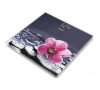 Beurer GS 215 Relax Pèse-personne en verre motif orchidée, avec écran magique, affichage matriciel, surface de pesée verre de sécurité et capacité de charge jusqu'à 180 kg
