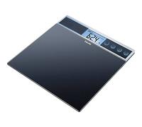 Beurer GS 39 Pèse-personne en verre avec fonction vocale, plateau de pesée extra large, quatre emplacements de mémoire