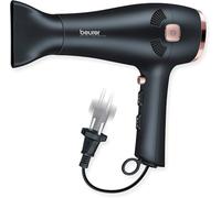 Beurer HC 55 Sèche-cheveux ionique avec enrouleur de câble, technologie ionique, buse professionnelle et diffuseur volumateur, noir