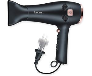 Beurer HC 55 Sèche-cheveux ionique avec enrouleur de câble, technologie ionique, buse professionnelle et diffuseur volumateur, noir