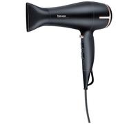 Beurer HC 60 Sèche-Cheveux à Commande Tactile Fonction Ionique 2200 watts avec Buse de Coiffage et Diffuseur de volume - Noir / Rosé