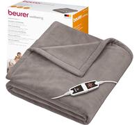 Beurer HD 150 XXL Taupe couverture chauffante électrique avec arrêt automatique, 200 x 150 cm, 6 réglages de température, lavable en machine, couverture confortable, taupe