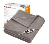 Beurer HD 150 XXL Taupe couverture chauffante électrique avec arrêt automatique, 200 x 150 cm, 6 réglages de température, lavable en machine, couverture confortable, taupe
