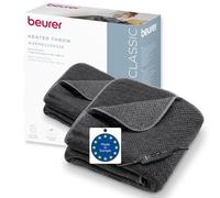 Beurer HD 65 Couverture chauffante, Couverture chauffante Douillette avec 3 Niveaux de température, avec arrêt Automatique et système de sécurité, Lavable en Machine à 30 °C, Made en Europe, Gris