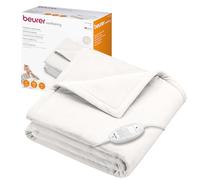 Beurer HD 75 Cozy Couverture chauffante, couverture électrique confortable en apparence de fourrure, 6 réglages de température, lavable en machine, avec arrêt automatique, blanc
