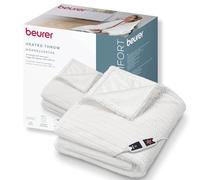 Beurer Helsinki Couverture chauffante, Couverture chauffante Douillette en matériau Luxueux avec 6 Niveaux de température, avec arrêt Automatique et système de sécurité, Lavable en Machine à 30 °C