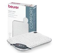Beurer HK 43 coussin chauffant électrique, coussin thermique extra moelleux avec arrêt automatique et 3 niveaux de température, avec chauffage rapide, lavable en machine jusqu'à 30 °C, blanc