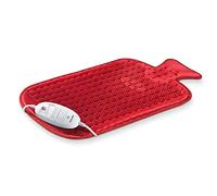 Beurer HK 44 Coussin chauffant électrique, en forme de bouillotte, 3 niveaux de température, chauffage rapide, rouge