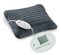 Beurer HK 48 Cosy Coussin chauffant pour canapé avec chauffage rapide, 3 niveaux de température éclairés et arrêt automatique, coussin réversible extra doux, avec housse supplémentaire en feutre, vert