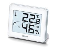 Beurer HM 16 Thermo-hygromètre, contrôle du climat intérieur à l'aide de l'affichage de la température et de l'humidité, Argent