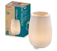 Beurer LA 45 Diffuseur d'arôme pour huiles essentielles, nébuliseur à ultrasons pour aromathérapie, lumière LED en 9 Couleurs, boîtier en céramique & Couvercle en Bois, minuterie & arrêt Automatique