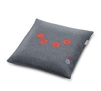 Beurer MG 135 Coussin de massage shiatsu avec fonction de chauffage, 4 têtes de massage, arrêt automatique, lavable, pour les épaules, le cou, le dos et les jambes, Gris, 40 x 40 cm