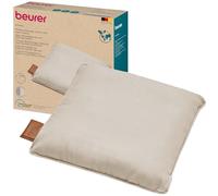 Beurer MG 139 Coussin de massage sans fil Shiatsu avec fonction chauffante, chaleur commutable, fabriqué en matériau recyclé, lavable en machine, arrêt automatique, 40 x 40 cm, beige