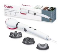 Beurer MG 44 2-en-1 Appareil de massage avec lumière infrarouge optionnelle, massage par vibrations apaisant, poignée réglable à 3 niveaux, incl. 3 accessoires, 2 niveaux d'intensité