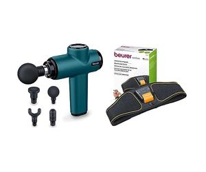 Beurer MG 99 pistolet de massage maniable avec 4 accessoires+EM 37 Ceinture abdominale, Entraînement abdominal EMS