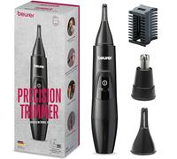 Beurer MN2X tondeuse de précision, tondeuse à cheveux à piles, 3 accessoires de haute qualité, pour le façonnage et la coupe des poils du nez, des oreilles et des sourcils, étanche