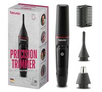 Beurer MN3X tondeuse de précision, tondeuse à cheveux à piles, 3 accessoires de haute qualité, pour le façonnage et la coupe des poils du nez, des oreilles et des sourcils, étanche