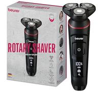 Beurer MN8X Rasoir électrique Rotatif, Adaptation optimale des Contours grâce à la tête de Rasage 360° Flex, 3 têtes de Rasage avec Fixation magnétique, Affichage LED