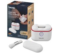 Beurer MP 10 coupe-ongles électrique, sans fil, commande à un bouton | Ciseaux à ongles électriques avec compartiment de récupération intégré, coupe-ongles avec 2 vitesses et éclairage LED
