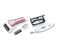 Beurer MP 55 Ponceuse pédicure | Râpe électrique avec rouleaux XXL | Lampe LED & MP 41 Kit de manucure/pédicure électrique, 7 embouts, lumière LED et pochette de rangement, blanc