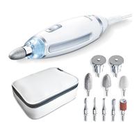 Beurer MP 62 Ponceuse pour ongles électrique, 10 embouts, lumière LED et pochette de rangement, blanc