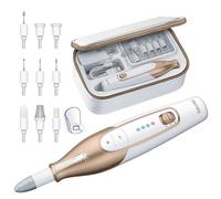 Beurer MP 64 Ponceuse pour ongles, kit de soin des ongles électrique avec batterie, 10 accessoires pour le soin des ongles pour de belles mains et de beaux pieds, avec éclairage LED