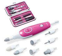 Beurer MP44 Professional Manucure and Pedicure Nail Drill Set, E-file with 7 attachments, LED light, electric nail file with additional manual nail kit