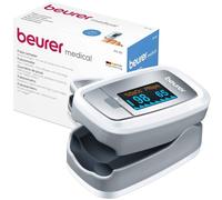 Beurer PO 30 - Oxymètre de pouls digital pour la mesure de la saturation en oxygène dans le sang et le pouls, 61 x 36 x 32 mm, 57 gr, blanc et argent