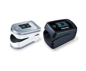 Beurer PO 60 Oxymètre de pouls avec Bluetooth, détermination de la saturation artérielle en oxygène dans le sang & PO 45 Oxymètre de pouls, mesure de la saturation en oxygène,de la fréquence cardiaque