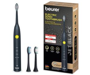 Beurer SC 30 Jet Black Brosse à dents électrique, avec 4 modes de brossage, 80 000 oscillations, minuterie acoustique quadrante et affichage LED, 2 brossettes, boîtier 100% recyclé