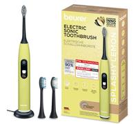 Beurer SC 50 Brosse à dents électrique sonique avec 5 modes de brossage et capteur de pression, 80 000 oscillations, écran avec indicateur de temps de brossage, 2 brossettes, boîtier 100% recyclé