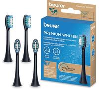 Beurer SC Premium Whiten têtes de brosse pour brosses à dents soniques électriques, 4 brossettes de rechange pour SC 30, 50 & Philips Sonicare, brins indicateurs surélevés au centre, dureté moyenne