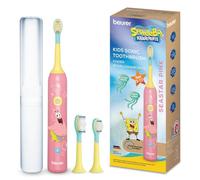 Beurer SC11 SeastarPink Bob L'éponge brosse à dents électrique pour enfants | 2 têtes de brosse à dents dès 3 et dès 6 ans, brosse à dents sonique pour enfants, très silencieux, étui pour brosse à dents